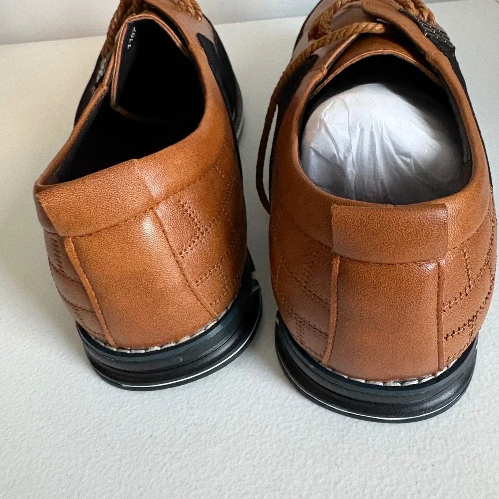 Men's 45/11 Tan Black‎ Oxford Dress Shoes Lace Up Casual Business Sneakers